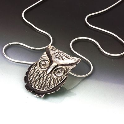 Owl Sterling Silver Pendant