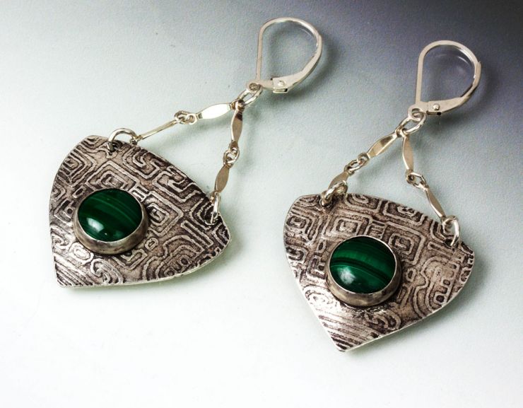 Silver and Malachite Earrings (3 of 1).jpg